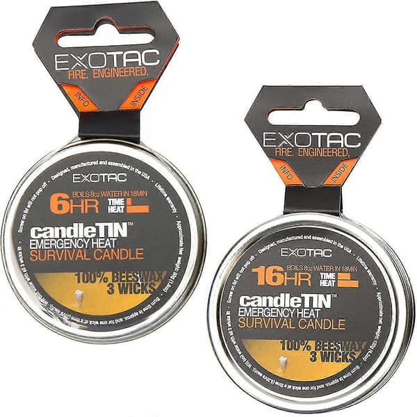 CandleTIN Hot Burn 3-Wick Nødoverlevelseslys - Sølv Silver S