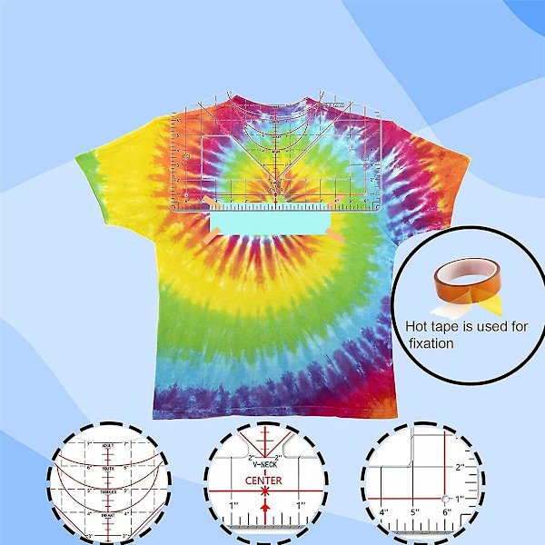 T-shirt linjal guide för vinyljustering, T-shirt linjal för att centrera design T-shirt mätverktyg med
