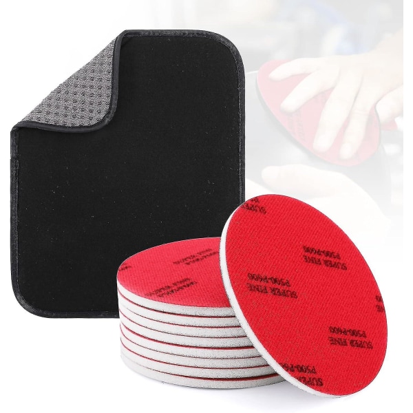 Auniq 9 st Bowling Ball Sanding Pad Set 500, 1000, 2000 Grit Med Microfiber Bowling Handduk_SSDLV