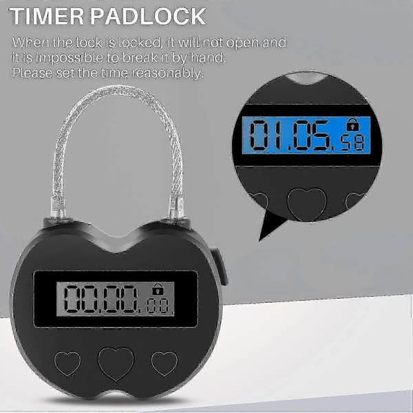 Smart tidslås LCD-skjerm Multifunksjonell reise elektronisk vanntett USB - oppladbar timer