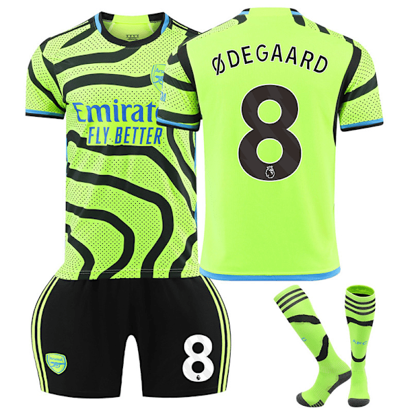 2324 Arsenal bortedrakt grønn sett med sokker Nr.8 ØDEGAARD No.8 ØDEGAARD XL