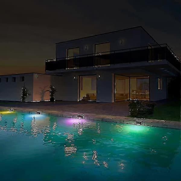 Poolbelysning 4-pack solcellsdriven färgskiftande vattentät 8PCS