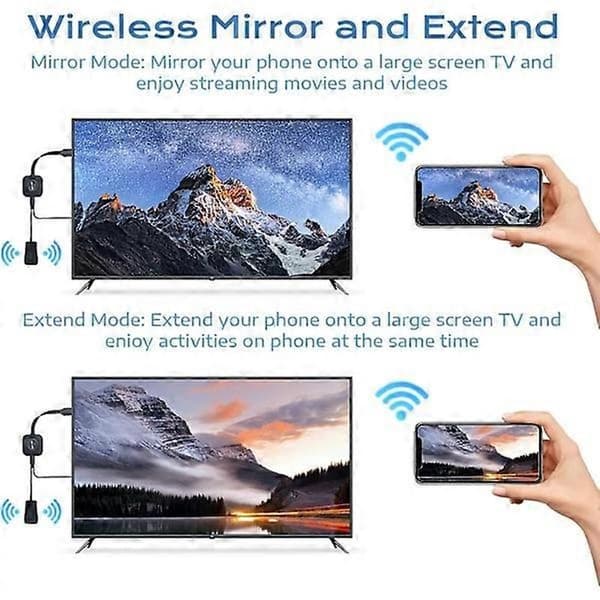 Trådløs HDMI-adapter, 4K 2,4G & 5G trådløs HDMI-dongle til iPhone/iPad/iOS/Android/Windows/Mac/Streaming TV