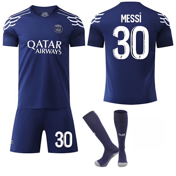 Gos- 24-25 Safirblå Fotbollsdräkt Paris Tredje Bortatröja 30 MESSI 30 MESSI XS