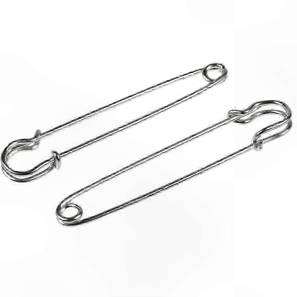 Kraftiga säkerhetsnålar för tjocka tyger - 4 tums jumbonålar, 10-pack