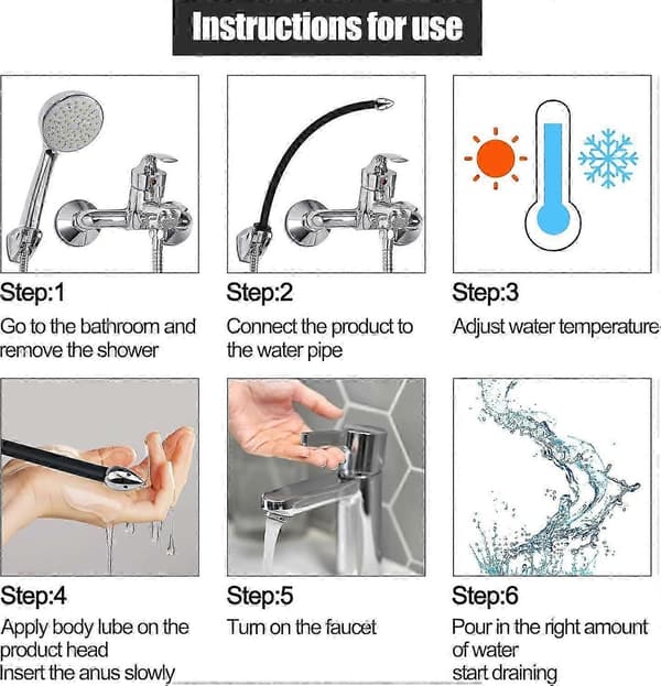 Dusj-klystersystem med av/på-bryter, dusj-douche for menn