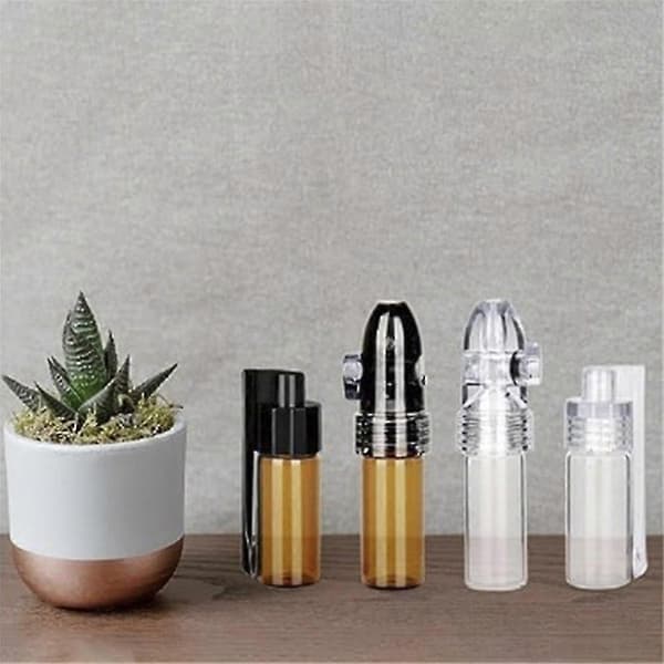 4 st glas pulverdispenser pillerlåda med tratt kryddpulverdispenser bärbara förvaringsflaskor transparenta påfyllningsbara flaskor M