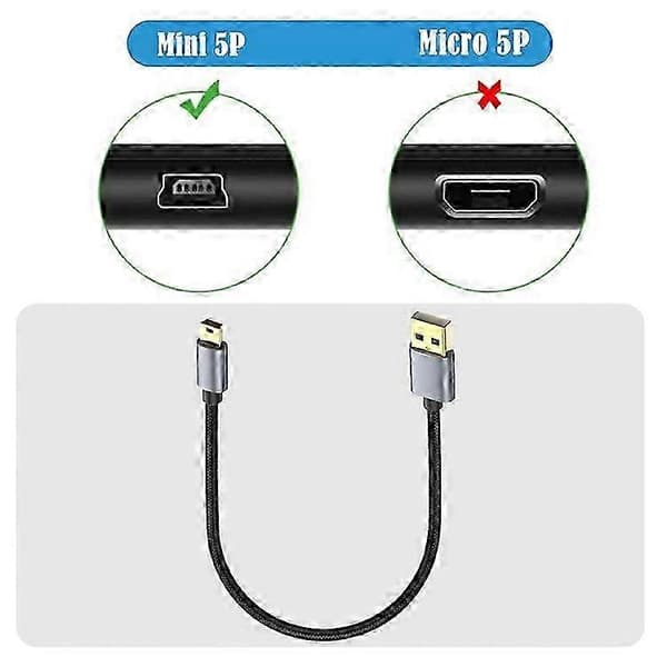 2025 10m USB 2.0 til Mini B hann ladekabel USB Mini til USB ladekabel for PS3-kontroller / MP3-spiller / kamera