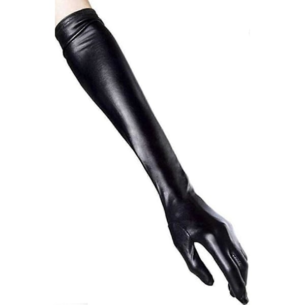 Kvinners skinn lange hansker cosplay kostyme hansker stangdans hansker 21\" black
