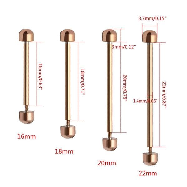 2 stk./sæt Ur Skrue Rør Stift til Ur, til Smart Ur Stift Link Kit til 16mm 18mm 20mm 22mm Rem Sølv 20mm Silver 22mm