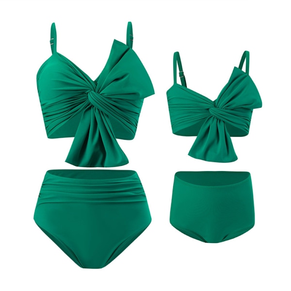 Förälder-Barn Baddräkt Kvinnor Flickor Bikini Set Tryckt Strand Baddräkt NO.2 140 ( kids size)