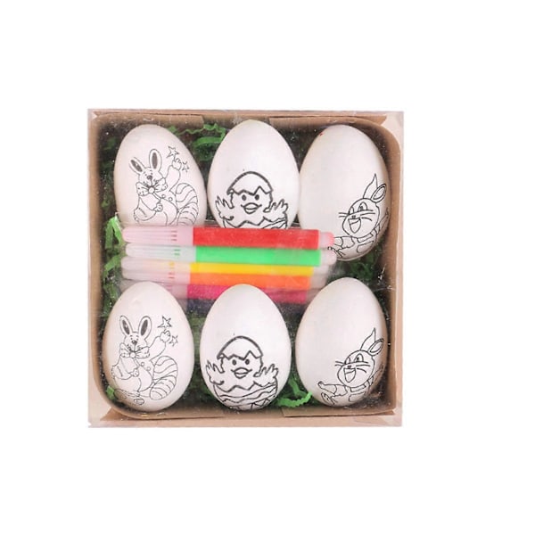 Påsk DIY Handmålade Påskägg Kaninägg Barns Handgjorda Gåvor Med Inbyggd Målarpenna 6ml eierfarben ostern B