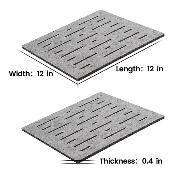 12 stk lydabsorberende paneler, lydisolasjonsputer, for og isolasjon, for veggdekor og akustikk Silver gray