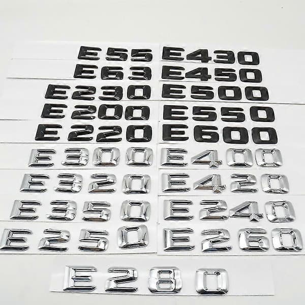 Bagasjerom Emblem Badge Logo For E-klasse W210 W211 E43 E53 E63 E55 E200 E220 E250 E280 E320 E350 E420 E550 E500 E430 Matte black E220
