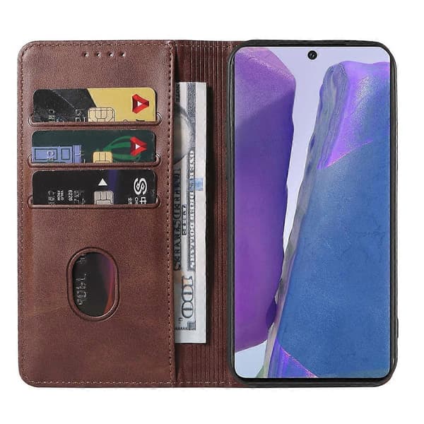 Magnetisk læder telefoncover til Samsung Galaxy Note20 Brown