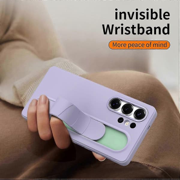 Anpassningsbart Smart Nyckelkontroll Armbandsstativfodral för Galaxy S25 Ultra - PC + Silikonskal