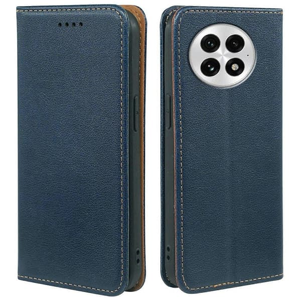 Plånboksfodral i Läder för OnePlus 13 med Stark Magnetisk Stängning Blue
