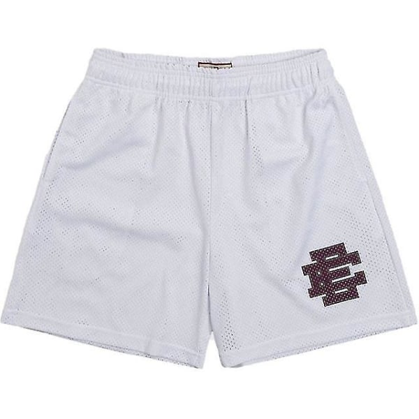 Eric Emanuel Ee Basic Shorts Staden New York Skyline 2023 Summer Casual Shorts Fitness Träningsbyxor Gym Träning Mesh Sport Shorts Män white XL