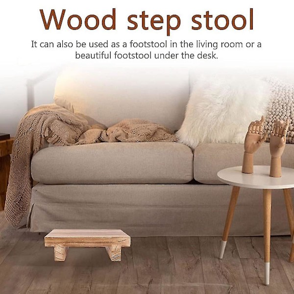 Tretrinnskrakk for voksne, sengekrakk for høye senger, kjøkken, bad, skap, Great Wood Step S fra Sugoumei