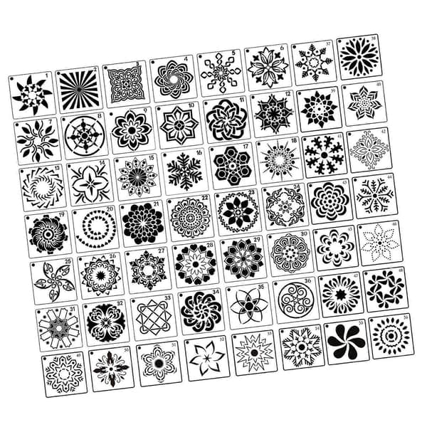 56 stykker Mandala Stencils Malerskabeloner Genanvendelige til kunstforsyninger