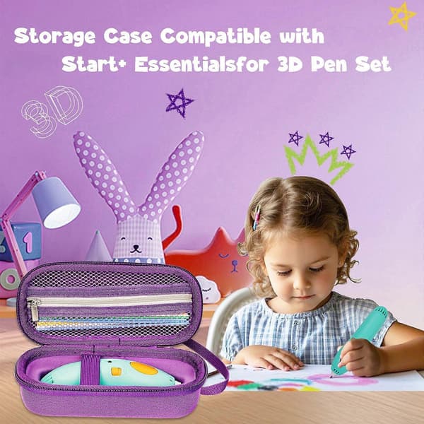 Bærehåndtak Støtsikkert etui for Start+ Essentials Barnas 3D-penn EVA-oppbevaring med tilpassbare rom Black
