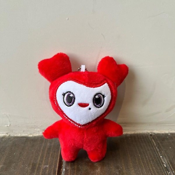 Lovelys Plysch Korean Super Star Plyschleksak Tecknad Djur Två gånger Momo Doll Nyckelring Hänge Nyckelspänne Plushtoy För Fans Flickor 1pc*red 10cm
