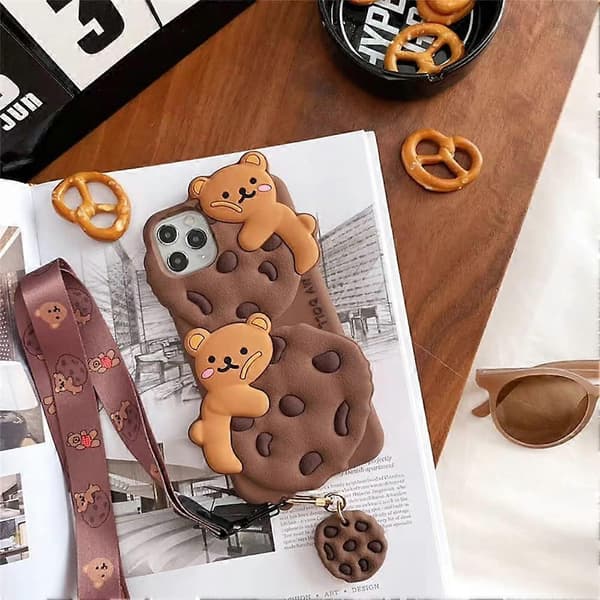 Til iPhone 13 Pro Max-deksel Cookie Bear Kawaii-telefondeksler dkw