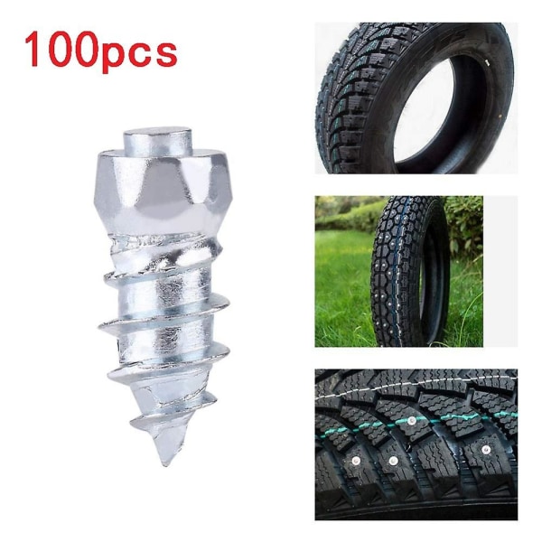 100 stk 12mm Karbid Dekk Pigger Skrue Snø Spiker Sklisikker Anti-Is For Bil/SUV/ATV/UTV Bil Dekk