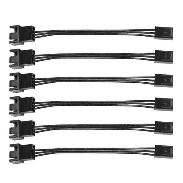 6 stk. 4-pin PWM til 3-pin standard blæseradapterkabel Zekai - Computerblæserstik