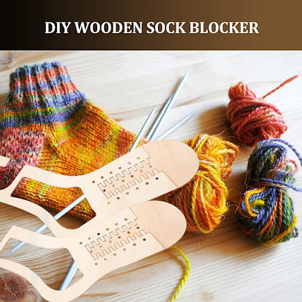 1 Par Sock Blockers Naturträ Handgjorda Strumpformar Strumpsträckare Stickade Strumpor Mall för Stickning Virkning Strumpor Stickare Present Ljusbrun