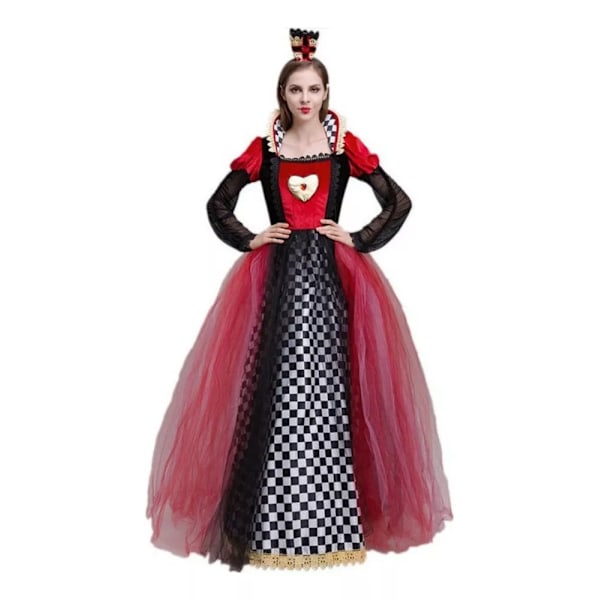 Halloween Kostume Hjerter Dame Prinsesse Kjole Kvinder*Piger 120 cm