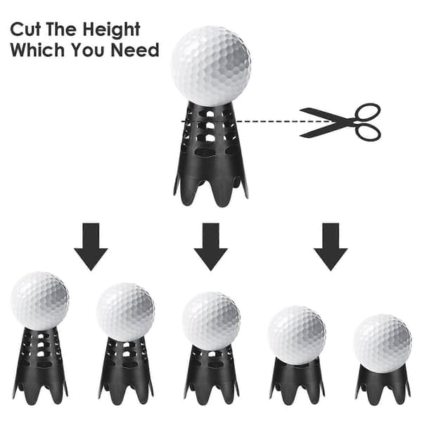 Golf Tees i Plastik til Hjemme Golf Simulator, Udendørs Indendørs Golf Tees Simulator Træningsmåtte Tees Black