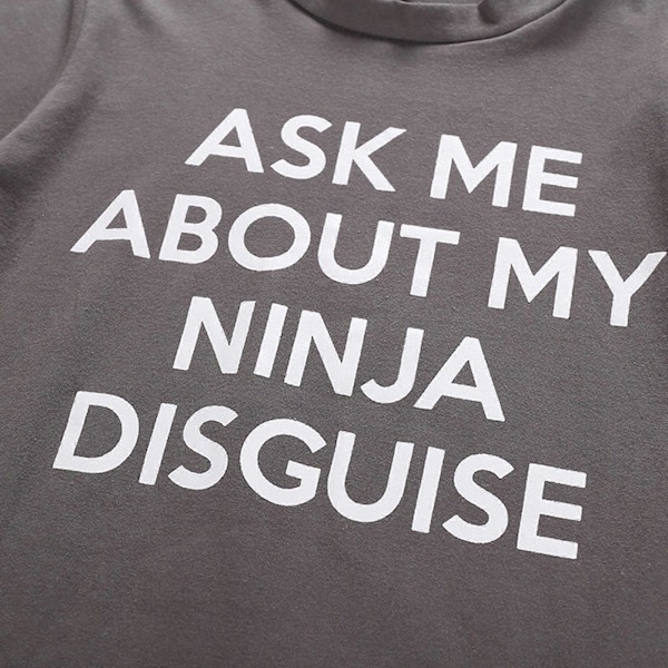 2024 Nytt Herre Ask Me About My Ninja Disguise Flip T-skjorte Morsom Kostyme Grafisk Humor A+ Black S