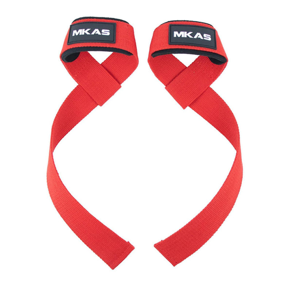 W Lifting Ss Cushed Wrist Deadlift Ss för män och kvinnor Red MKAS 2pcs