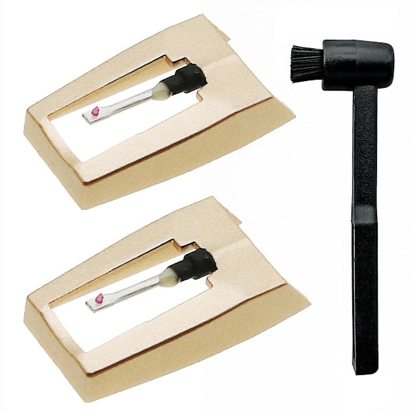 2st skivspelarenålar utbyte med Stylus rengöringsborstesats, skivspelarenål Stylus f Gold