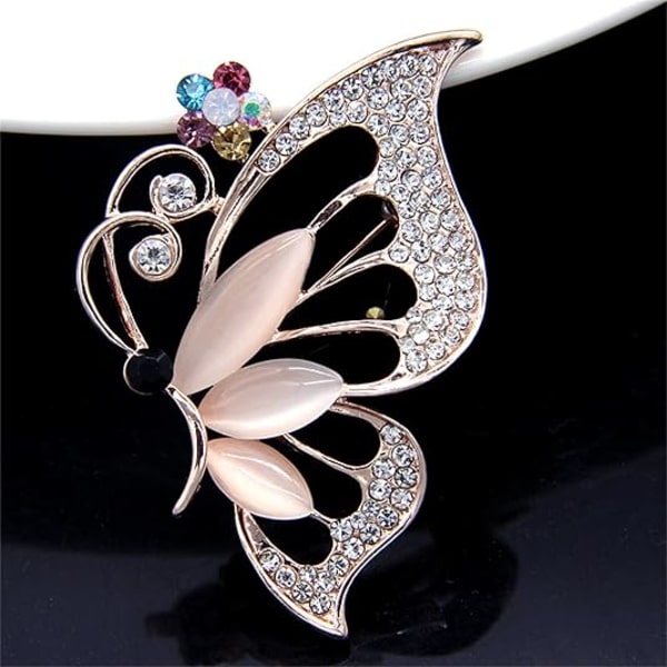 Fjärilsbrosch Pins Chic Romantisk Elegant Rhinestone Kristall Insekt Brosch Pin Kvinnor Corsage Scarf Sjal Kläder Tillbehör Bröllopsfest Bankett