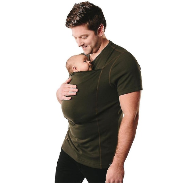 Kängurupappa för män T-shirts Baby T-shirt Green L