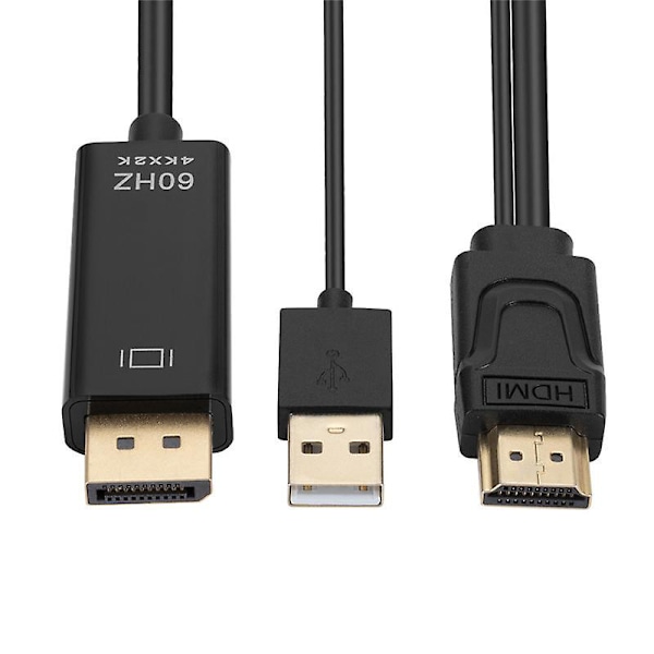 Usb-konverterkabeladapter Hdmi-kompatibel til Displayport-adapter Aktiv monitor-konverter