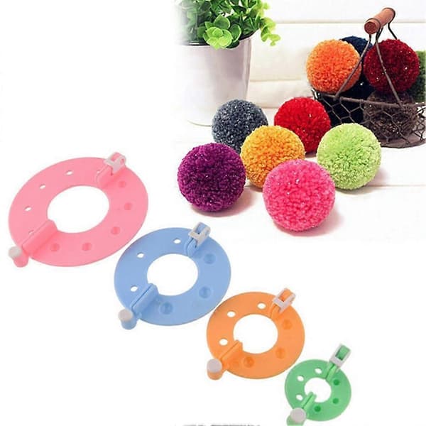 Pompom Maker 4-storleks Pom Poms Bobble Maker Kit Stickbollsverktyg