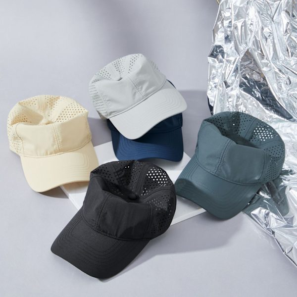 Mænd Hurtigtørrende Baseball Cap Laser Cut Mesh Bold Cap Buet Skygge Snapback Hat