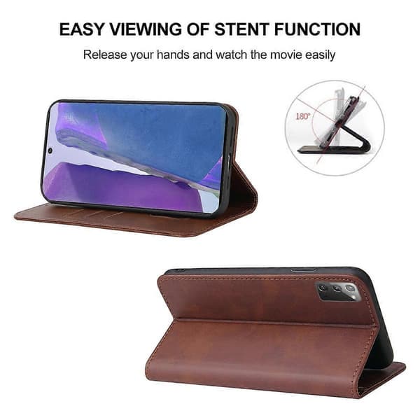 Magnetiskt läderfodral för Samsung Galaxy Note20 Brown