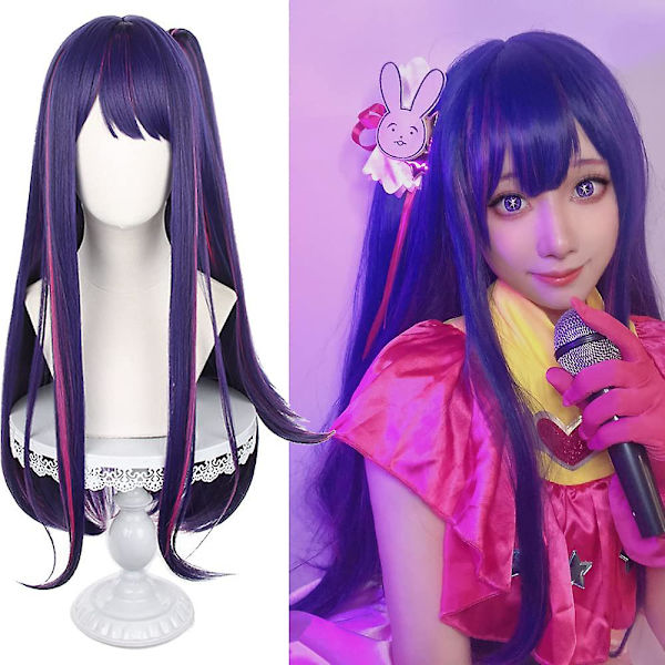Hoshino Ai Cosplay Parykk for Anime Oshi No Ko Karakterer Spill Lang Straight Syntetisk Cosplay Parykker Med Lugg Halloween Karneval Fest