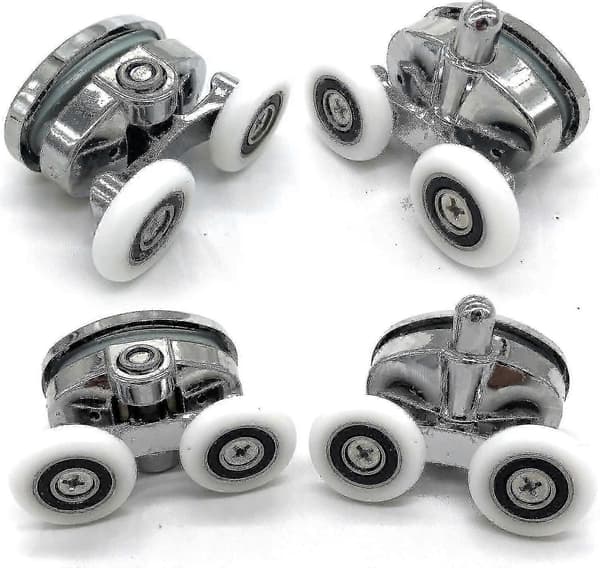 4-pack dubbelhjuliga duschdörrsrullar oval fjärilsdesign