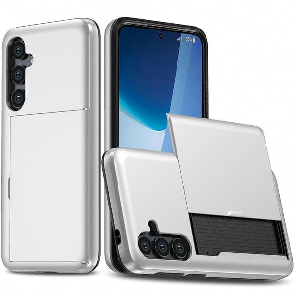 Samsung Galaxy A36 5G-deksel med kortholder - TPU + PC-telefondeksel hvit