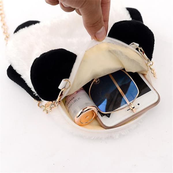 1 st panda Handväska Kvinnor fluffig Axelväska