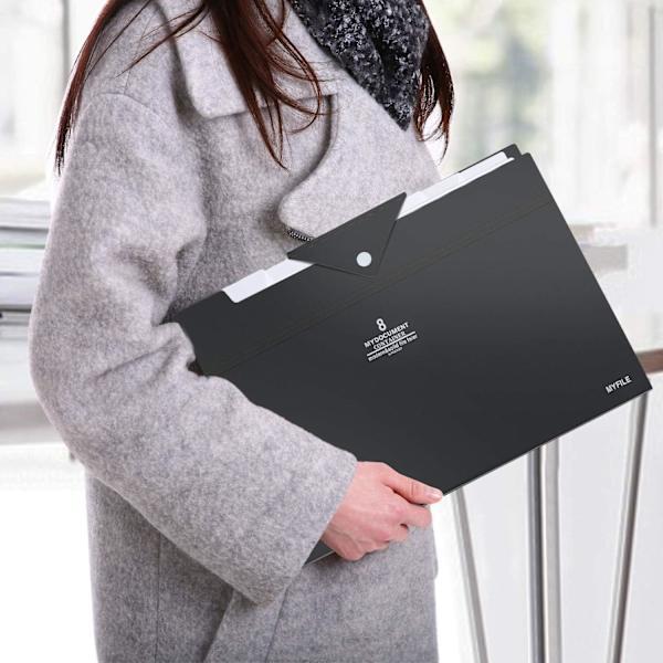 8-compartment folder holder expandable waterproof plastic storage bag.