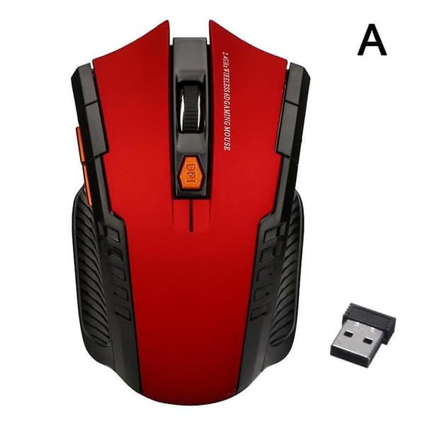 Mus Trådløs PC Optisk Rull + USB GHz for Bærbar Datamaskin Red