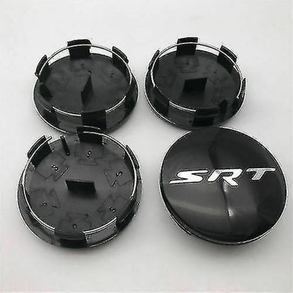 4 stk. Srt Hjulkapsler 2,5\" til Dodage Challenger Charger Sort & Sølv