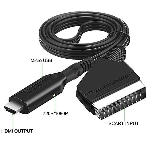 Sommersalg SCART til HDMI-omformer Alt-i-ett-adapter 1080P