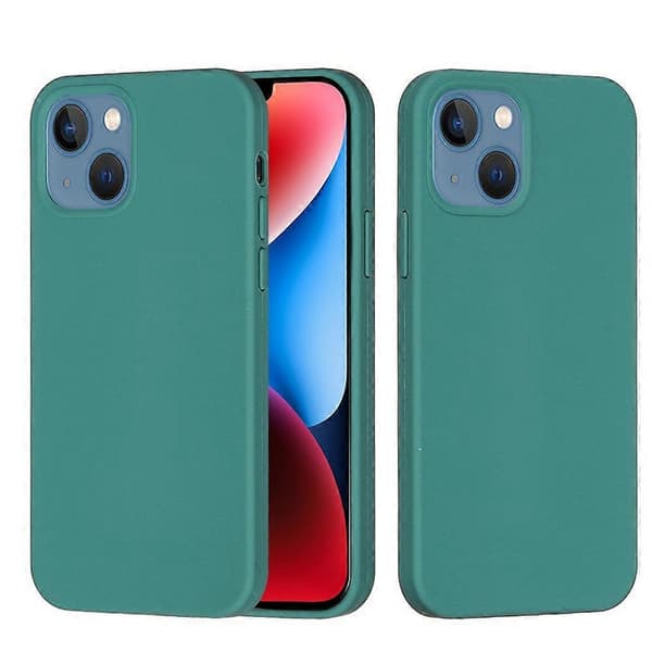 Enfärgat silikonskal för iPhone 15 Pine Needle Green For iPhone 15 Plus